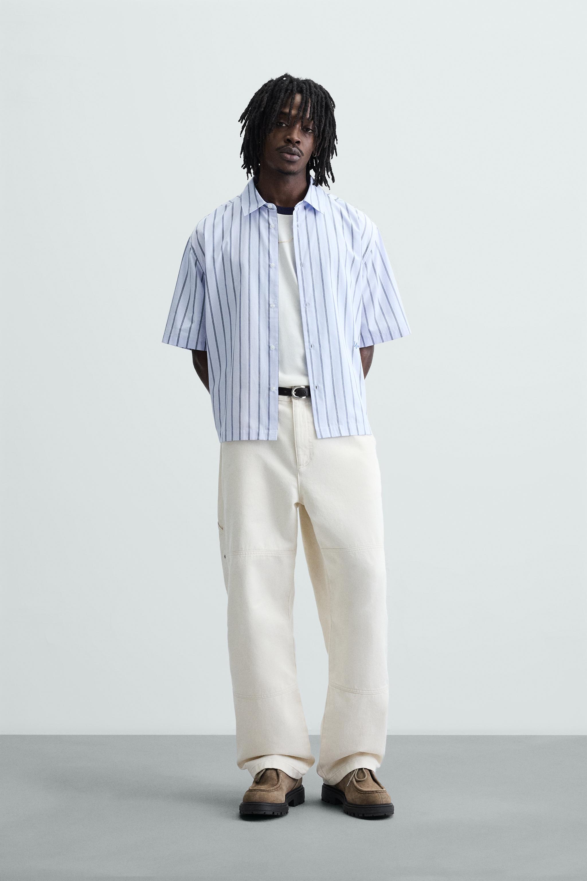 epa stripe shirt　新品未使用 STRIPED EMBROIDERED SHIRT - striped | ZARA Australia