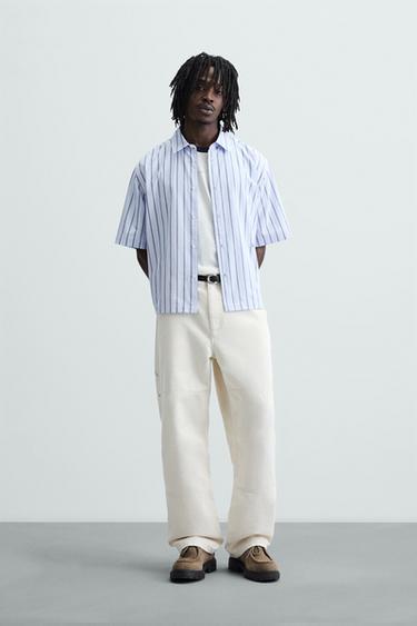 STRIPED EMBROIDERED SHIRT - striped by Zara - Image 0