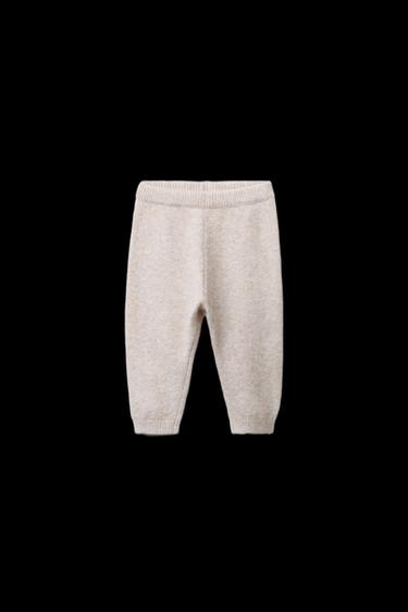 Zara KNIT HEDGEHOG LABEL POCKET LEGGINGS - Light beige - Image 0