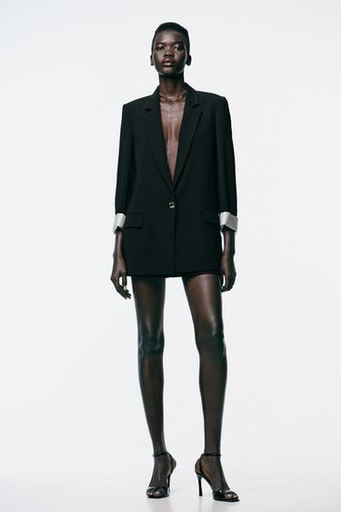 PRINTED CUFF BLAZER - Black by Zara