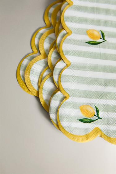 LOT SERVIETTES DE TABLE PAPIER CITRONS (LOT DE 20) - Jaune de Zara - Image 3