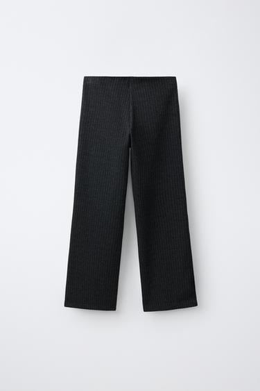 STRIPED WIDE LEG PANTS — Gray 2