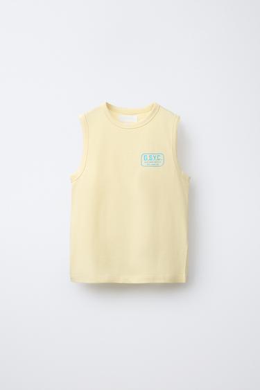 LOGO SLEEVELESS T-SHIRT - Yellow by Zara