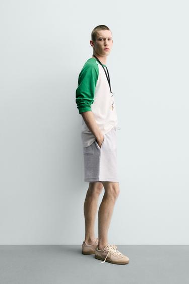 SHORT JOGGER RELAXED FIT TEXTURÉ - Gris chiné de Zara - Image 3
