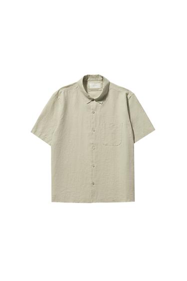 100% LINEN SHIRT - Light beige by Zara