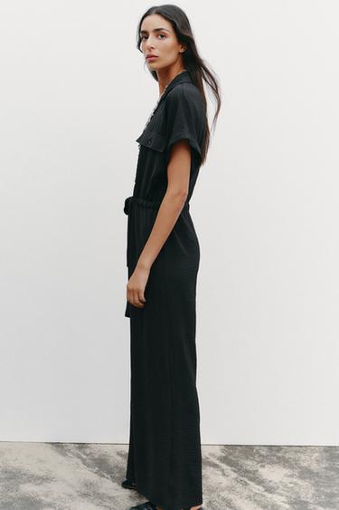 COMBINAISON FLUIDE POCHES - Noir de Zara - Image 2