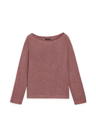 Zara Boat neck knit sweater - Dusty pink