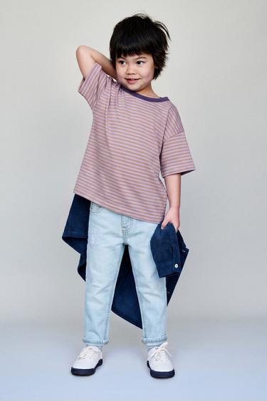 ДЖИНСЫ COMFORT ПРЯМОГО КРОЯ С РАЗРЕЗАМИ — ГОЛУБОЙ от Zara