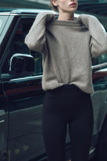 ALPACA AND WOOL SWEATER - Pearl grey by Zara