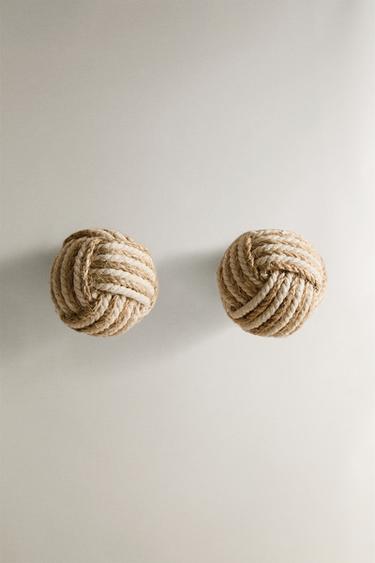 PACK OF KNOTTED DOOR KNOBS (PACK OF 2) - Light beige by Zara - Image 0