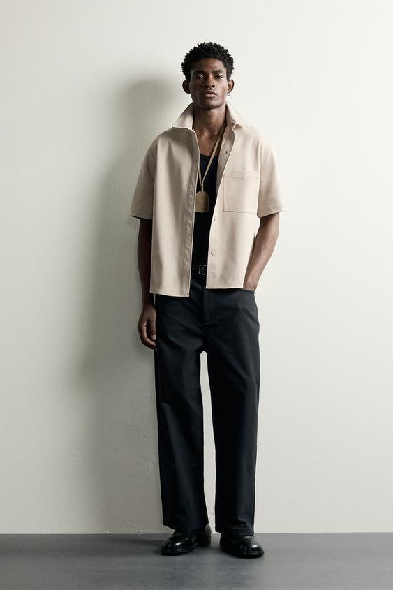 SOBRECAMISA CONFORT NON IRON - Tostado claro de Zara - Imagen 0