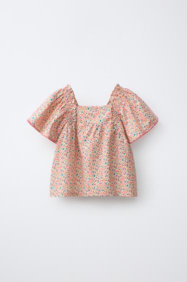 BRUSA AMB ESTAMPAT DE FLORS - Multicolor de Zara