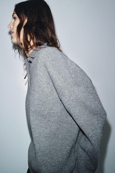 POLO 95% LAINE EN MAILLE LISSE - Gris de Zara - Image 2