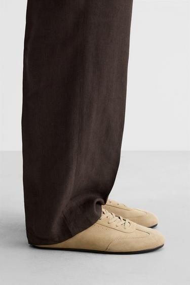 LEATHER LIMITED EDITION TRAINERS - Sand Brown by Zara - Image 0