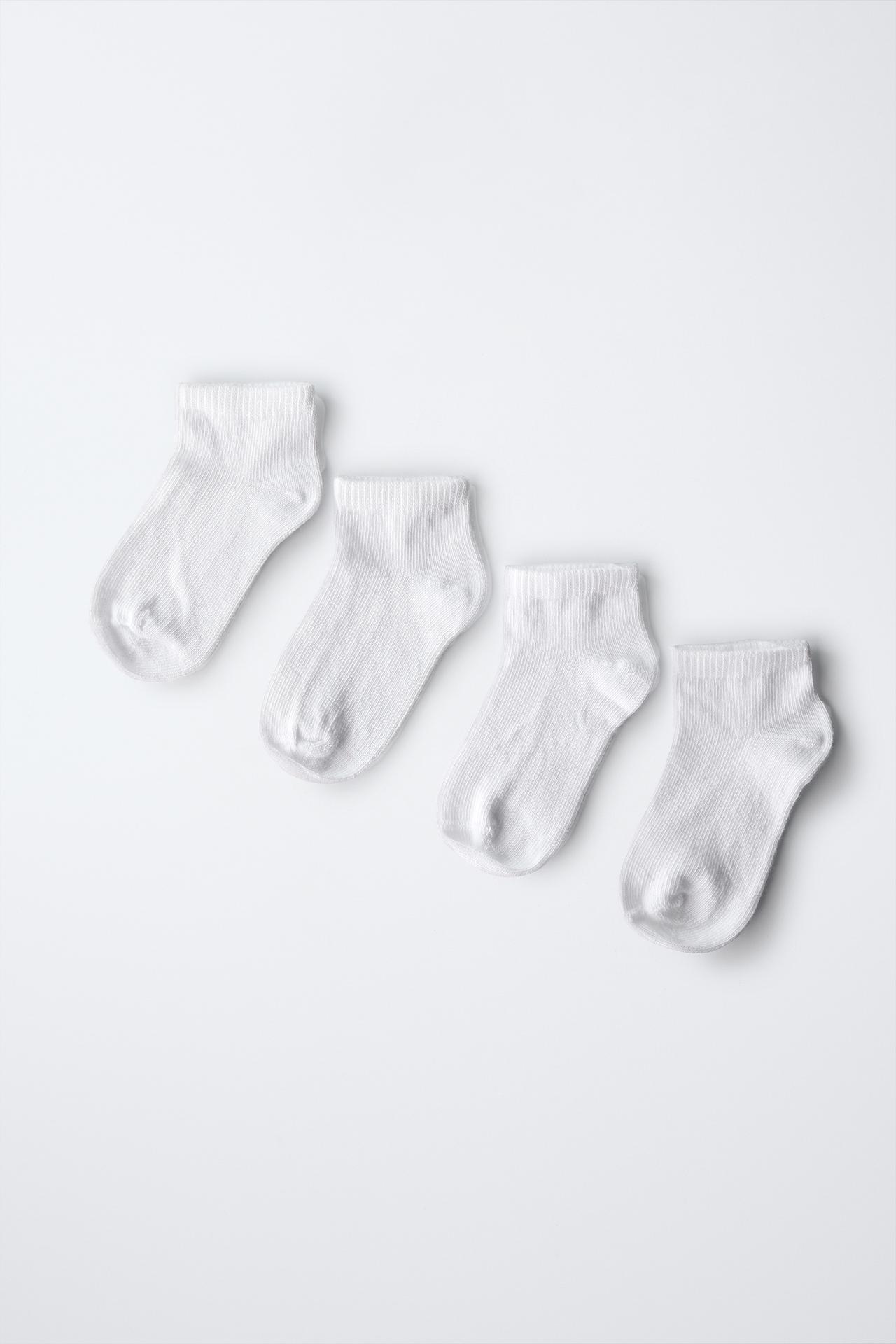 4-PACK OF PLAIN ANKLE SOCKS — White