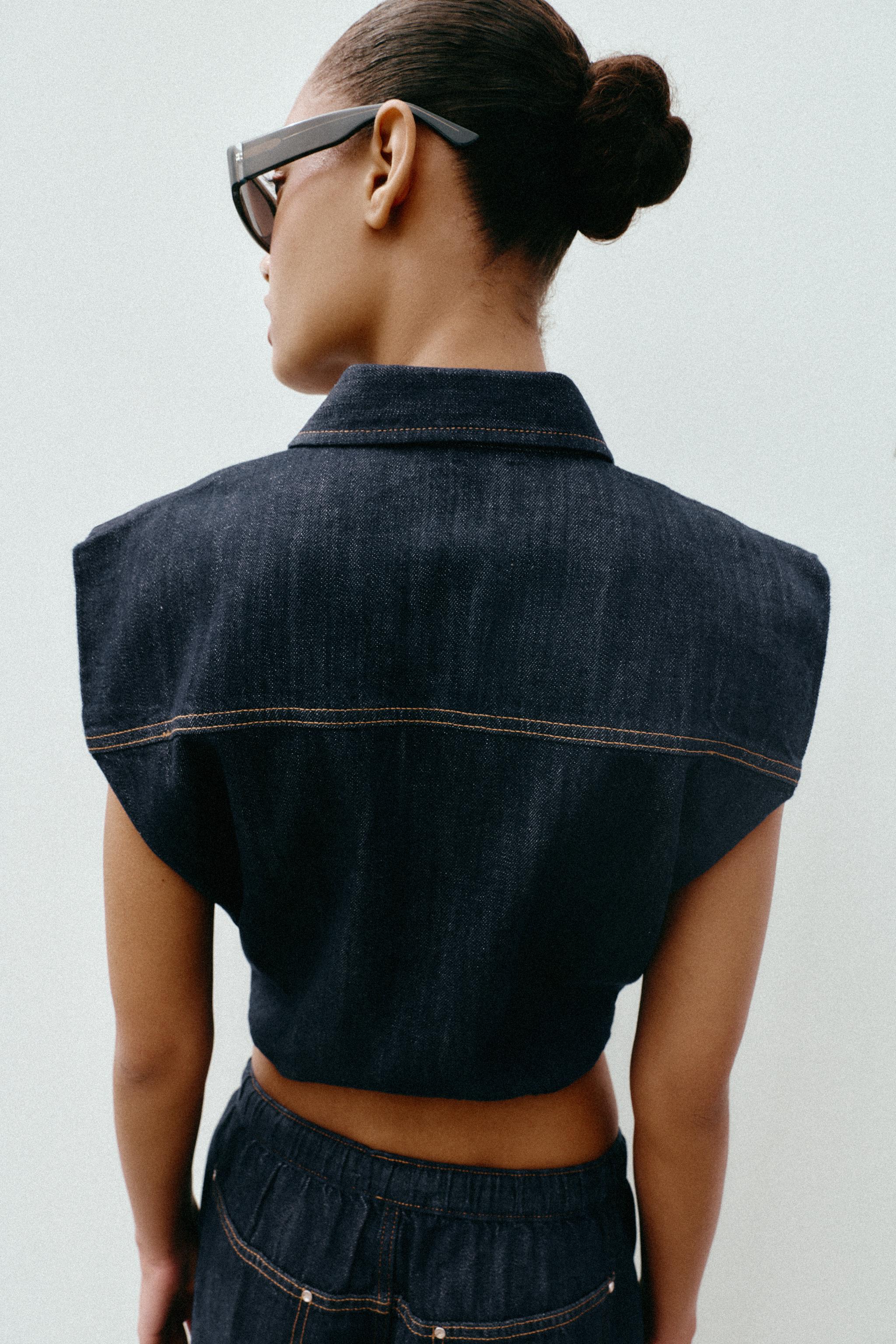 GILET Z1975 EN JEAN EFFET BALLON