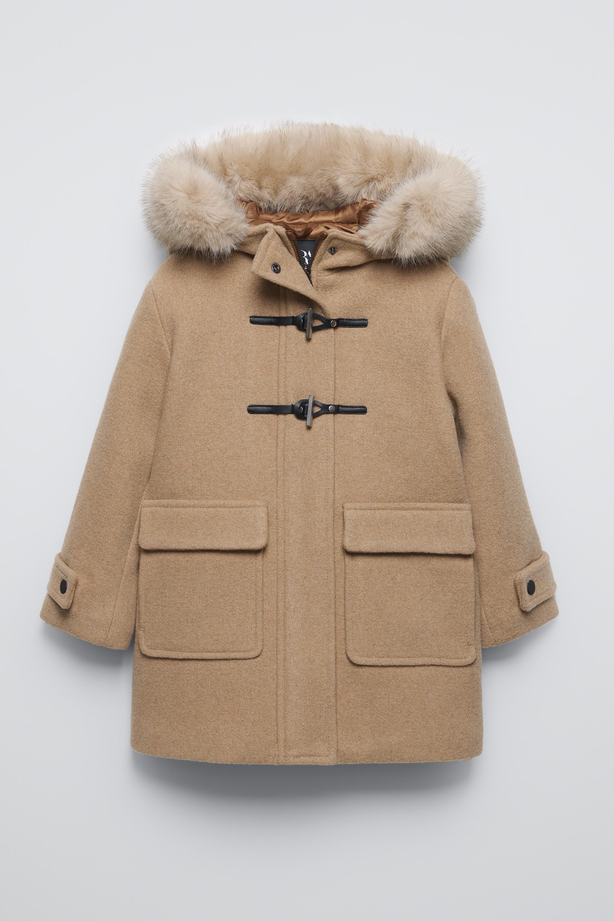 WOOL BLEND DUFFLE COAT WITH TOGGLES Light camel ZARA Singapore