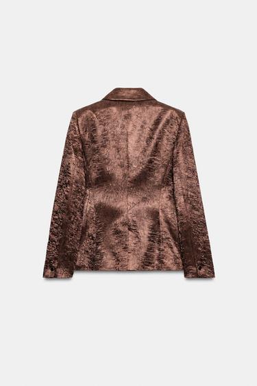 VESTE À ÉPAULETTES EFFET FROISSÉ - Cuivre de Zara - Image 5