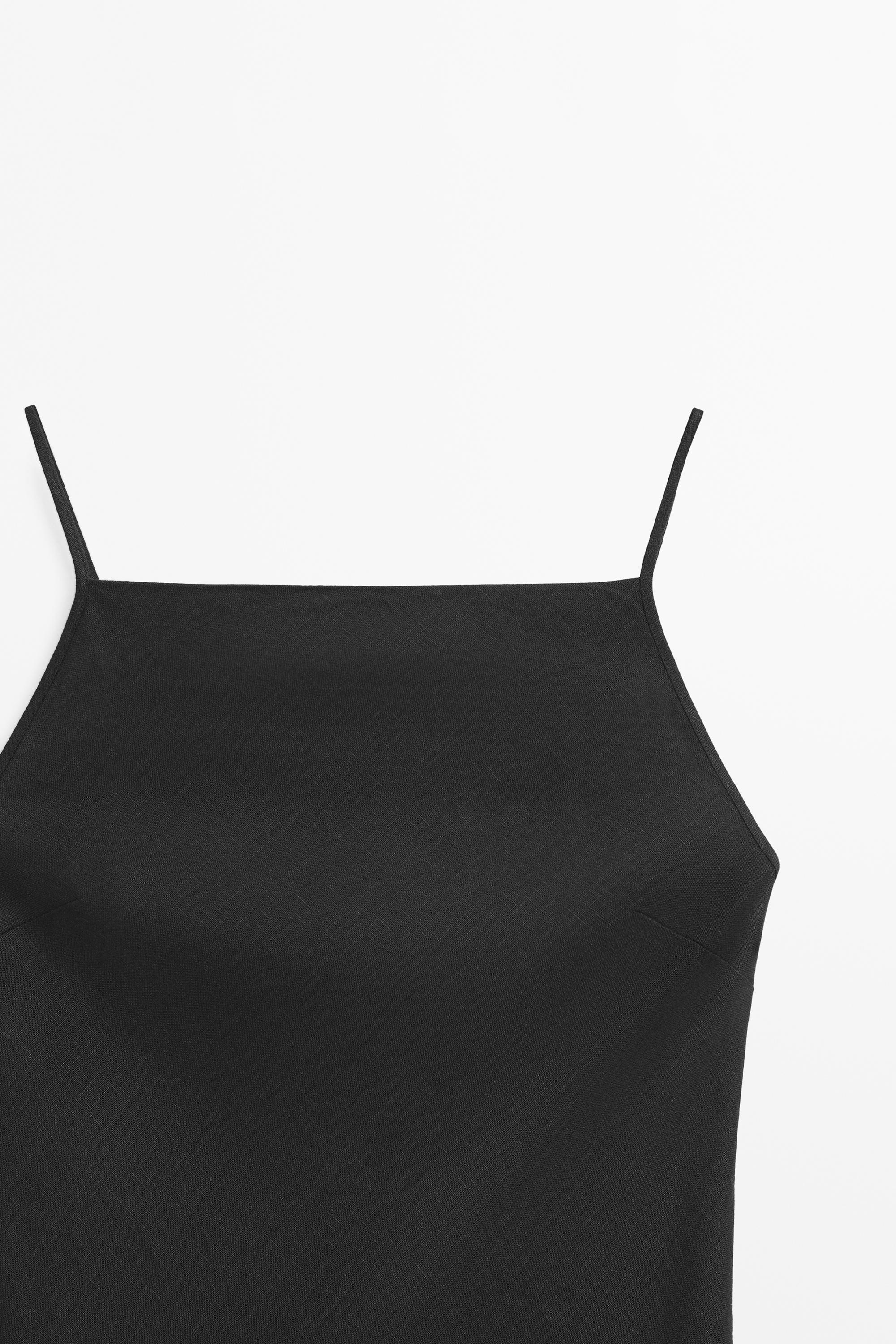 100% linen midi dress