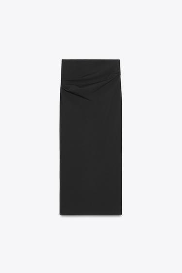 TEXTURED MIDI SKIRT - Black by Zara