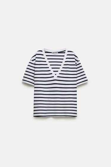 BAVLNN TRIKO BASIC - pruhovan od Zara