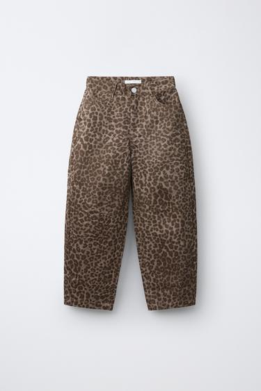 JEANS BAGGY ANIMAL PRINT - Leopardo / Tostado de Zara - Imagen 0