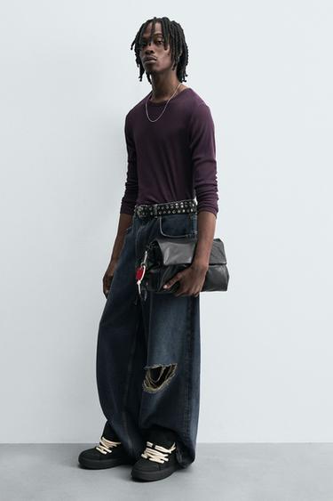 BOLSA A TIRACOLO ABA CHAVEIRO - Preto da Zara - Imagem 0