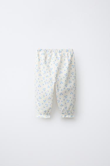PANTALON DE JOGGING TEXTURÉ À FLEURS - Écru de Zara - Image 1