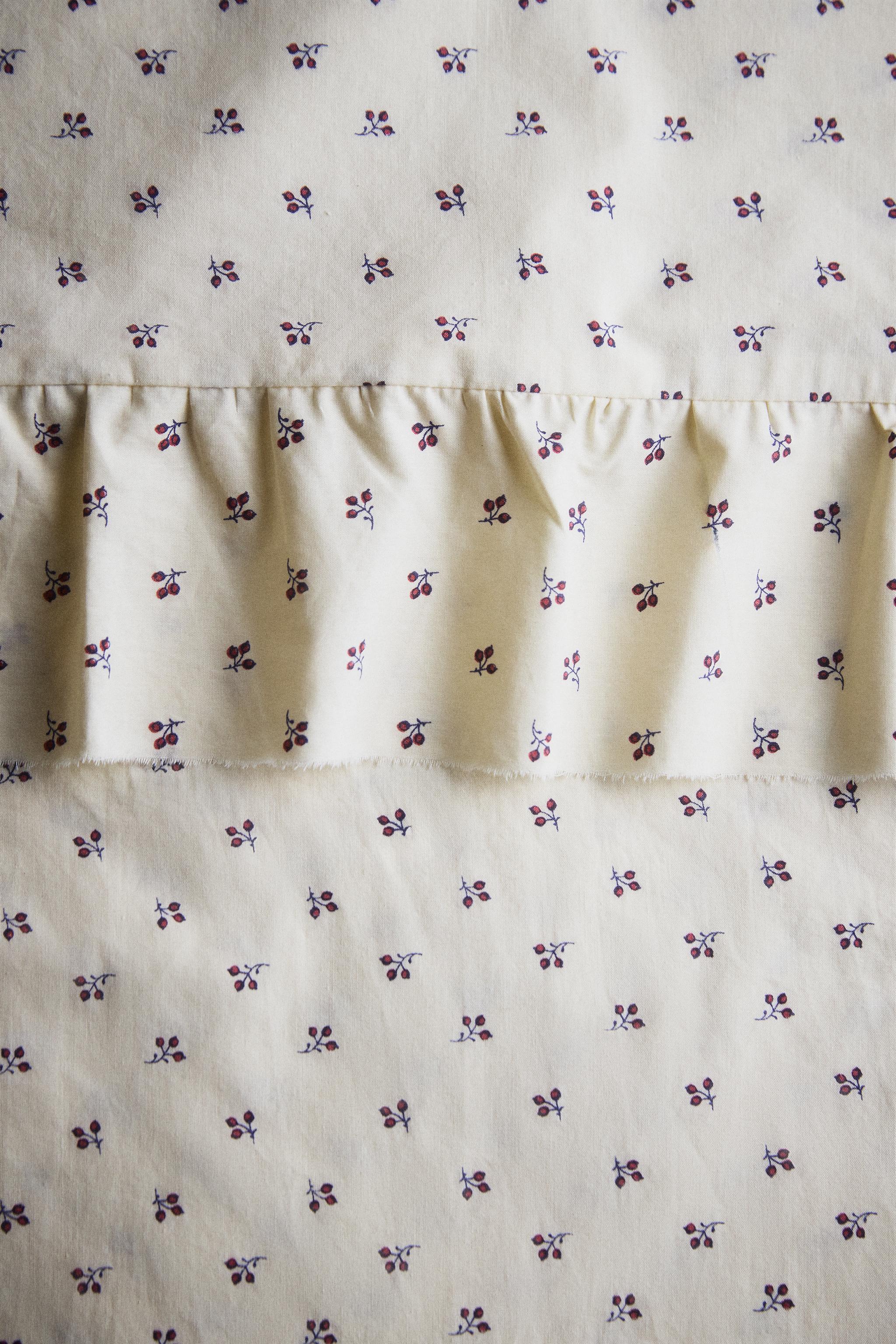 KIDS' FLORAL PRINT FLAT SHEET WITH RUFFLES