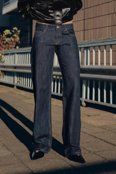 JEANS TRF WIDE LEG TIRO BAJO - Índigo oscuro de Zara