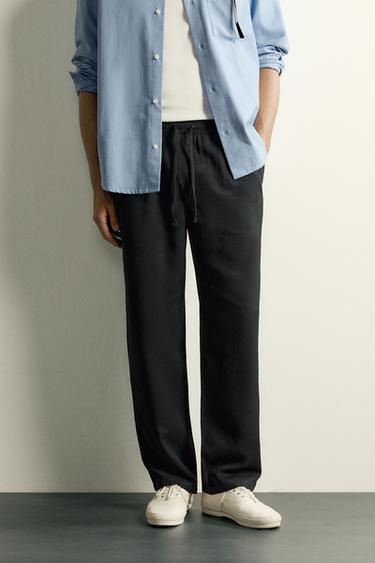PANTALÓN RELAXED FIT 100% LYOCELL - Negro de Zara