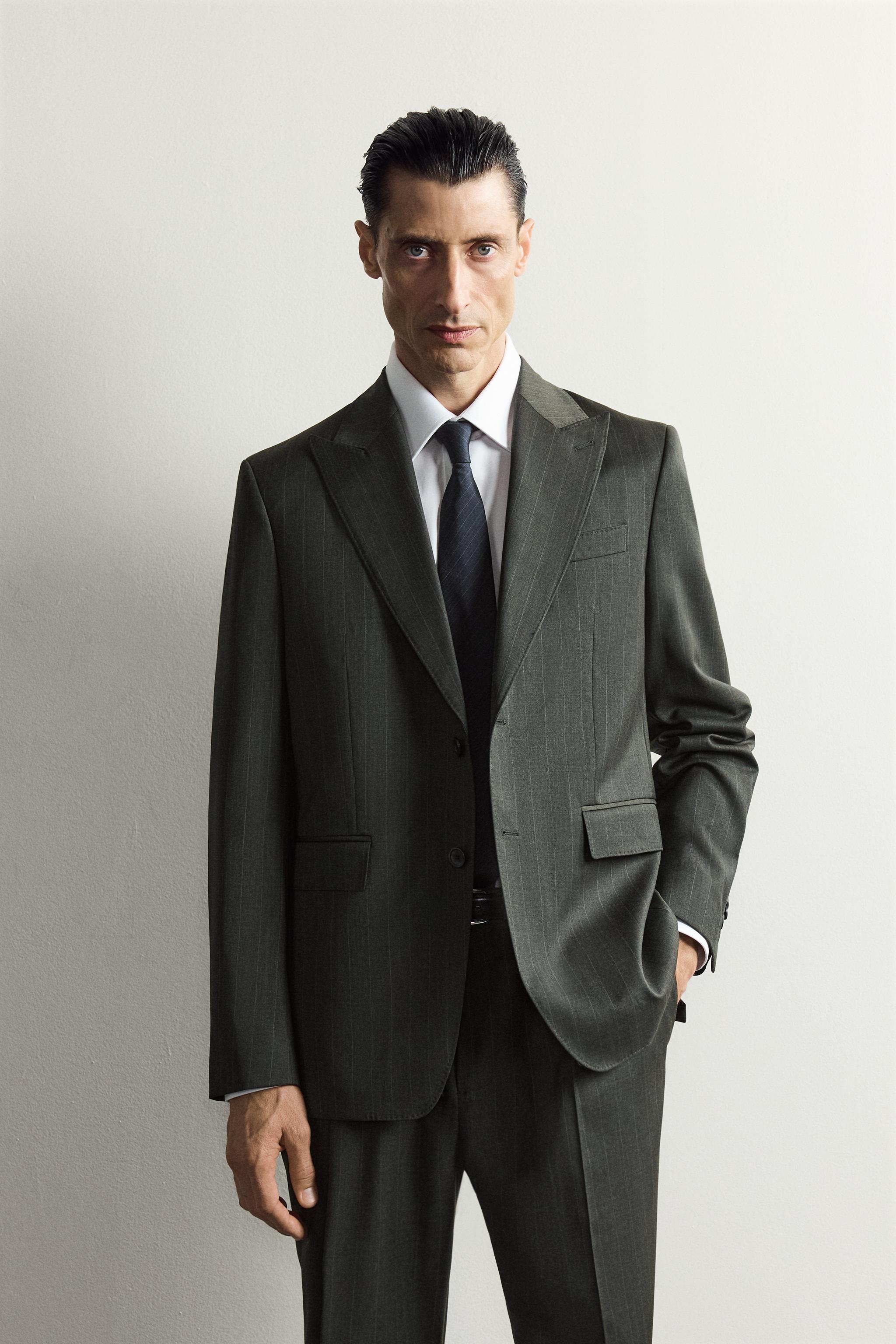 BLAZER COSTUME RAYURES 100% LAINE