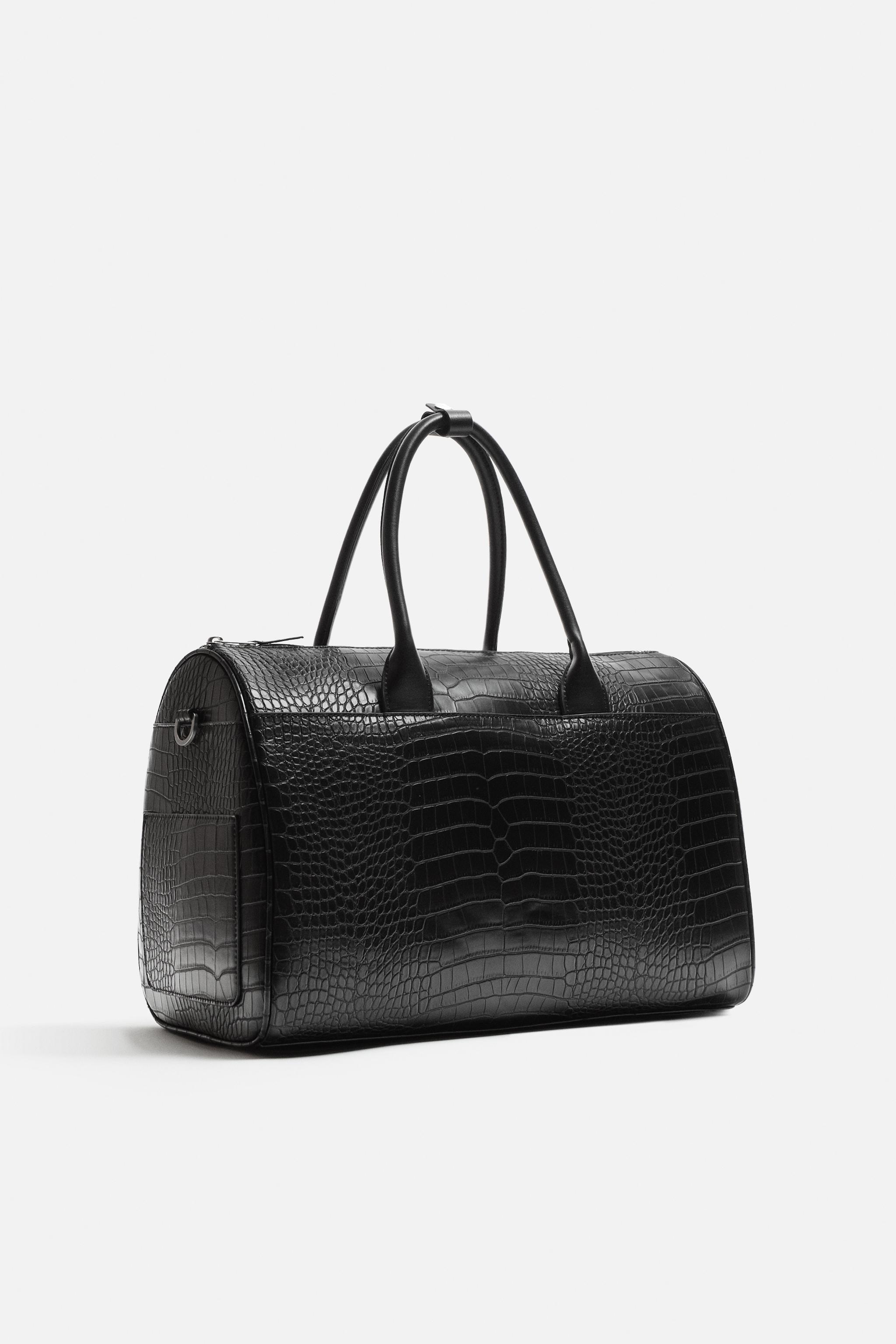 型押し加工トラベルスーツケース - ブラック | ZARA Japan / 日本