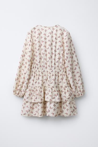 BUTTERFLY PRINT DRESS - Ecru by Zara - Image 1
