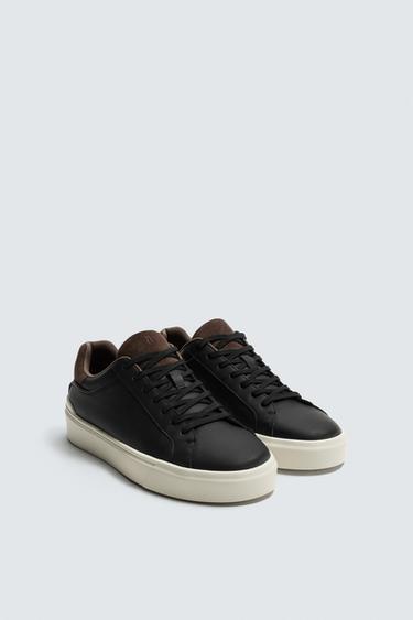 Zara HEEL DETAIL SNEAKERS - Black
