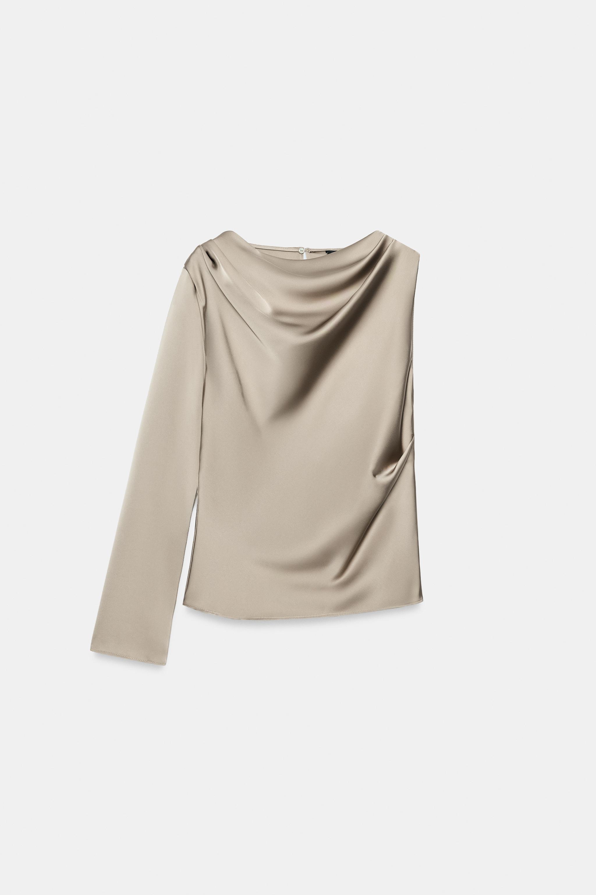 ASYMMETRIC SATIN BLOUSE