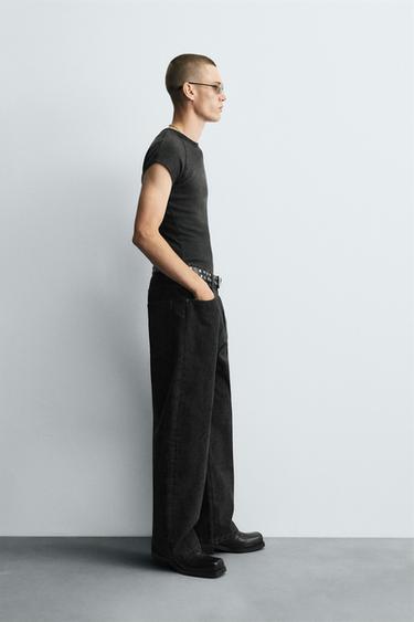PRINTED BAGGY FIT JEANS - Black by Zara - Image 3