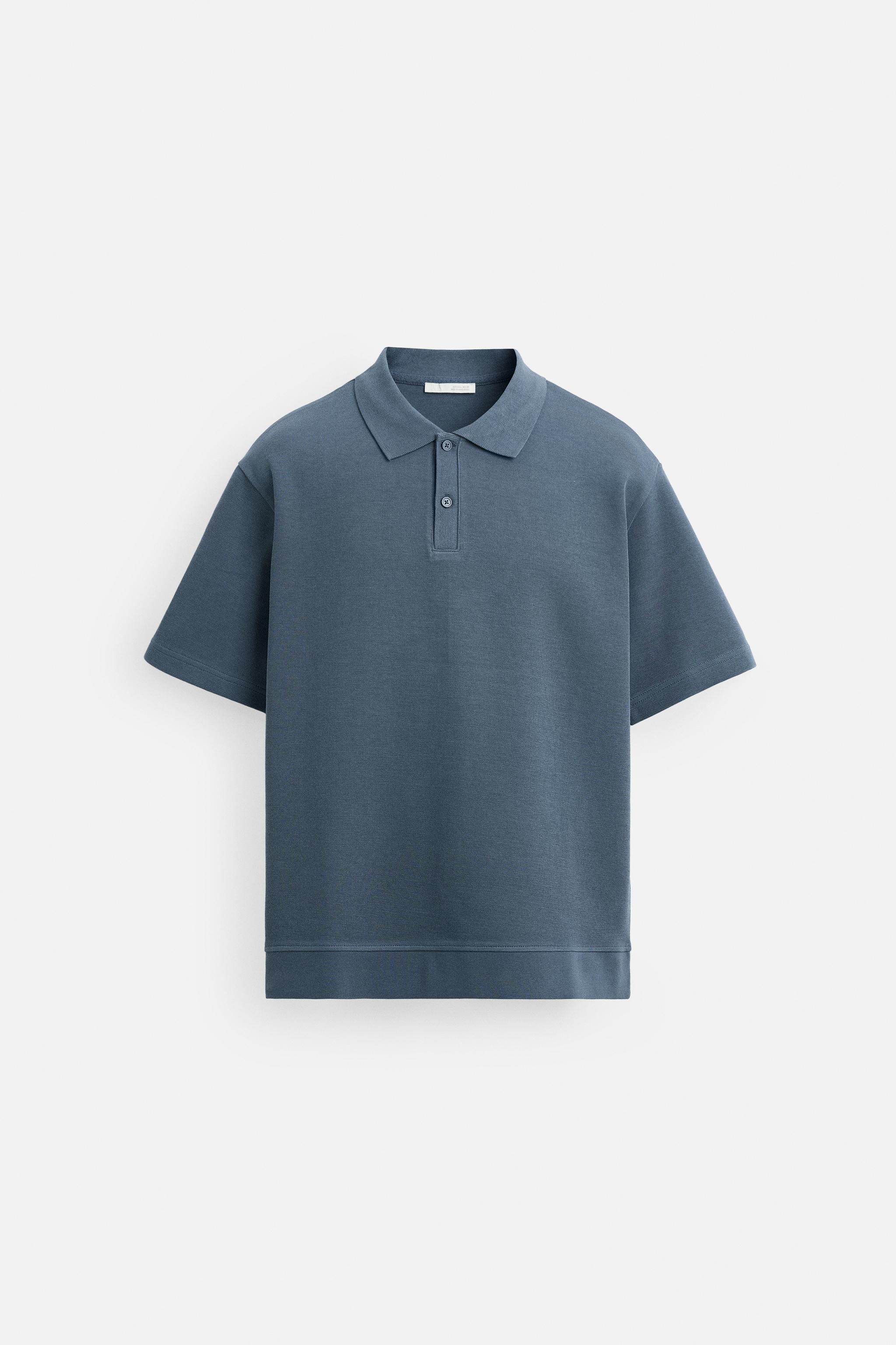 INTERLOCK TEXTURED POLO - Blue | ZARA United States