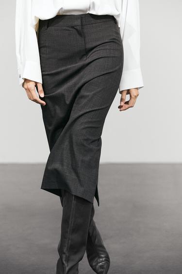 Straight wool-blend midi skirt — 205 2