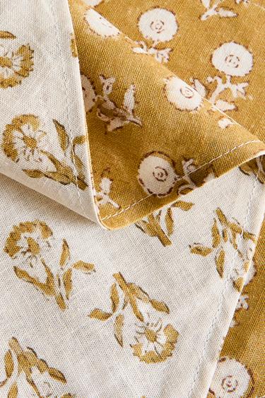 REVERSIBLE BLOCK PRINT PET BANDANA - Yellow by Zara - Image 2