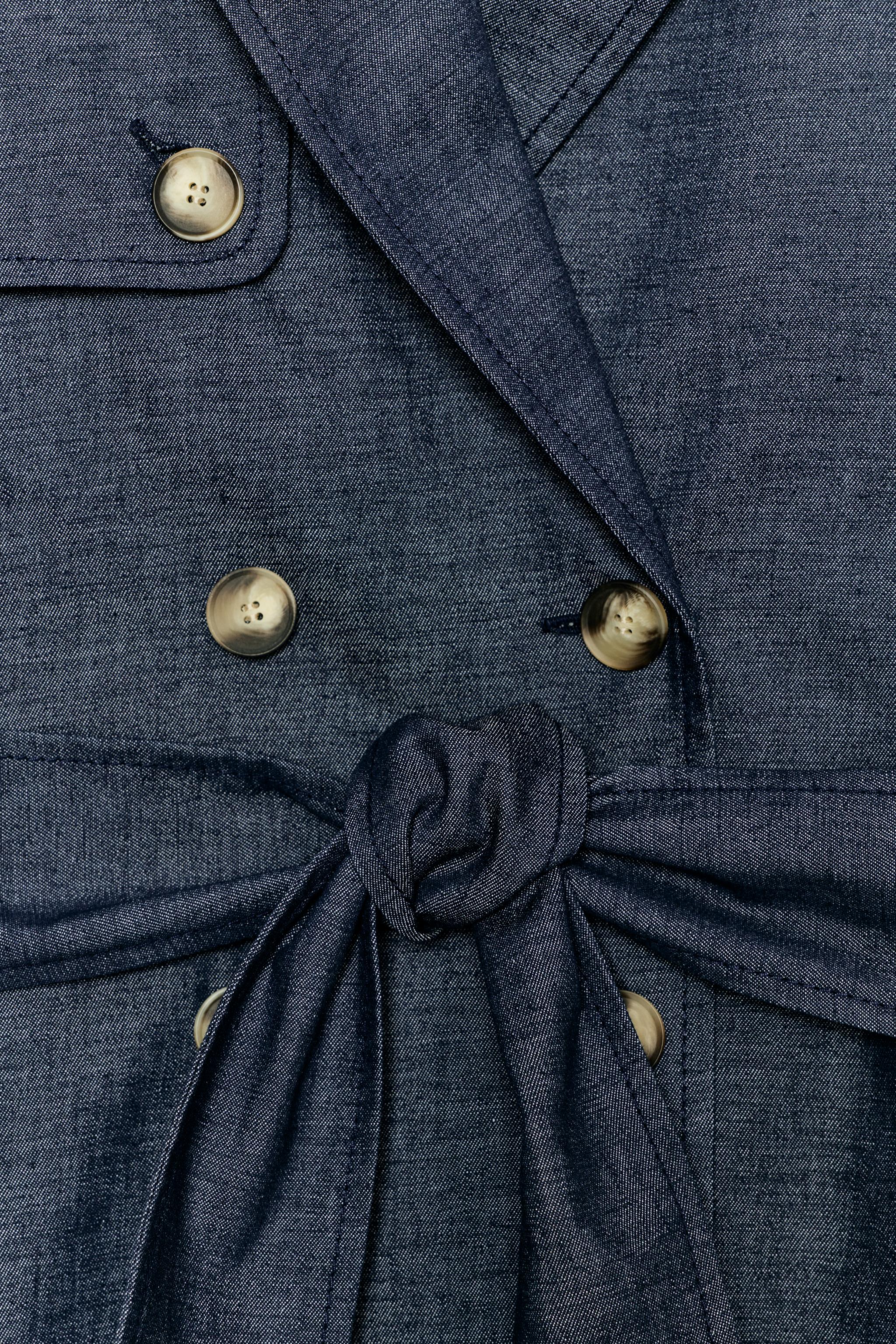 Женские жилеты Zara BELTED LINEN VEST — фото 10