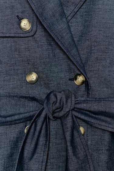 GILET CEINTURÉ EN LIN - Indigo de Zara - Image 9