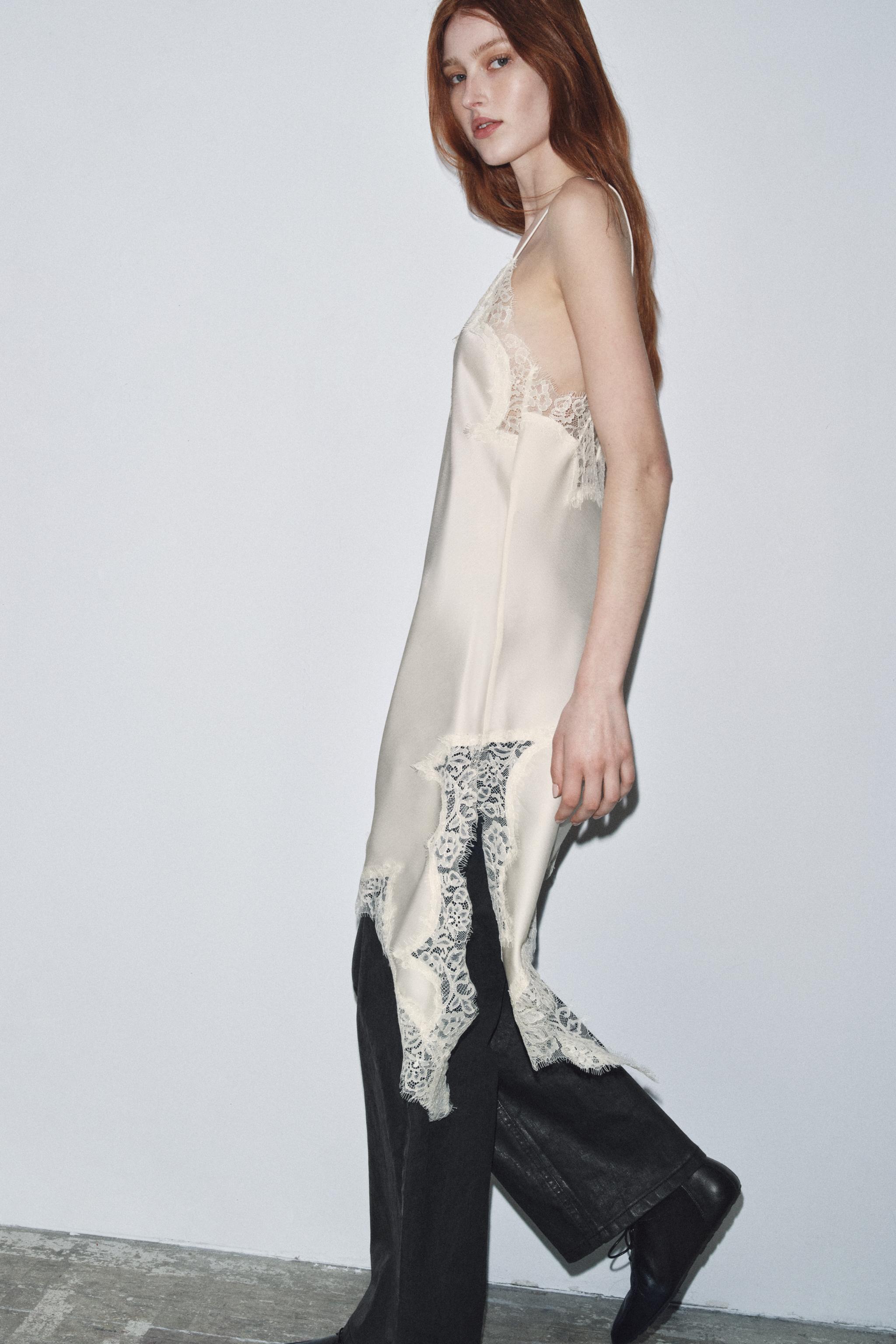 ZW COLLECTION ASYMMETRIC LACE DRESS