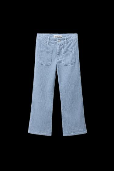 Zara BENSIMON ® X ZARA STRAIGHT CORDUROY PANTS - Blue - Image 0