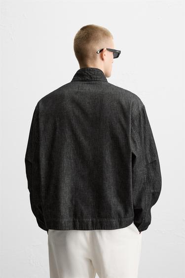 DENIM SHIRT WITH POCKETS - Black by Zara - Image 3