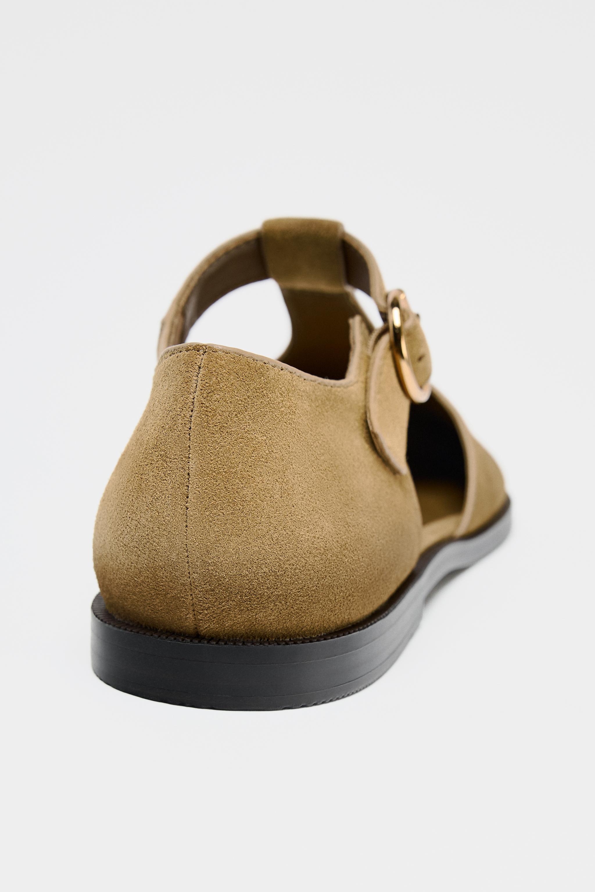 【ZARA】スプリットスエードストラップ付きミッドヒールサンダル スプリットスエードストラップ付きミッドヒールサンダル