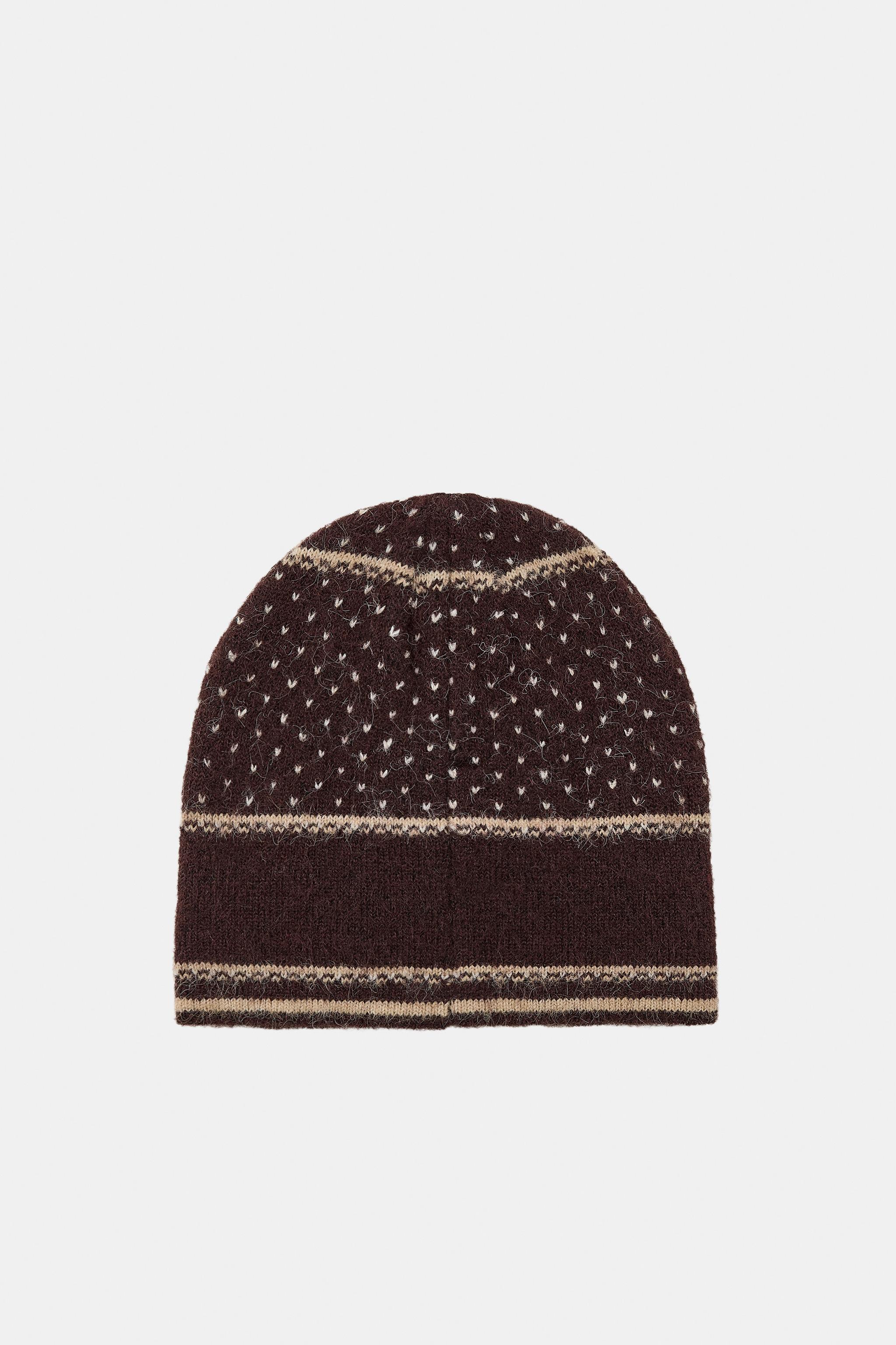 POLKA DOT FLORAL EMBROIDERED BEANIE