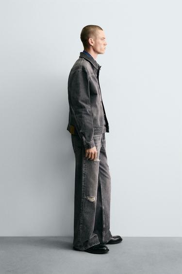 WASHED-EFFECT DENIM JACKET - Grey by Zara - Image 3
