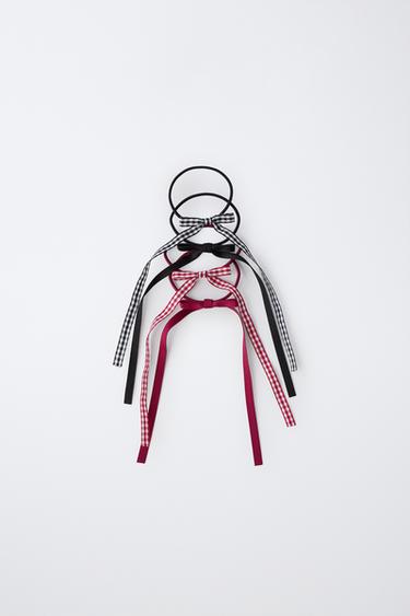 LOT DE QUATRE CHOUCHOUS NŒUDS UNIS ET CARREAUX VICHY - Multicolore de Zara