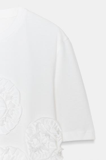 T-SHIRT FLEUR VOLUME - Blanc de Zara - Image 7